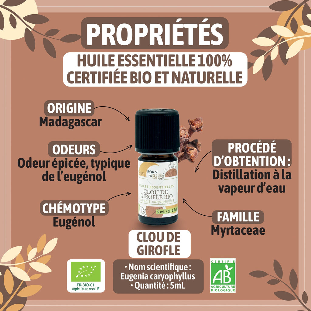 Huile essentielle Clou de Girofle Certifiée Bio