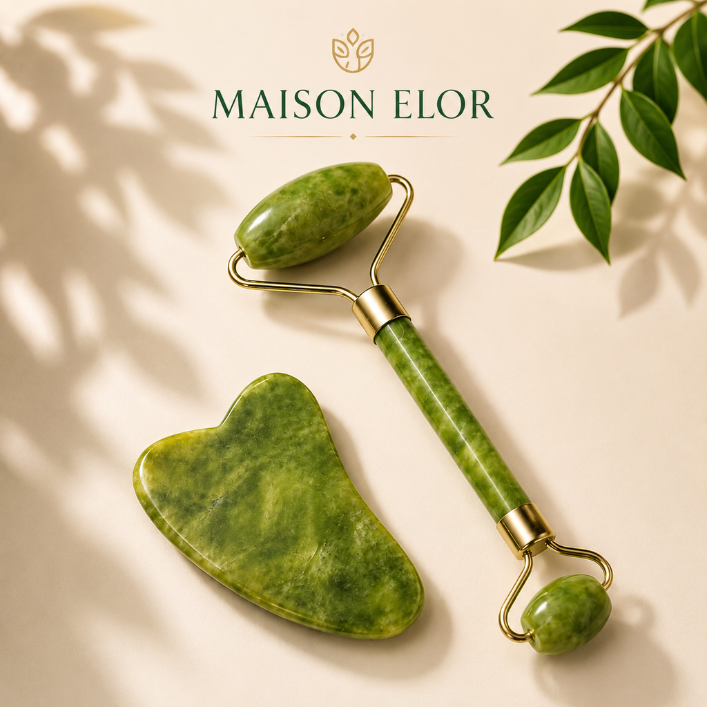Roller de Jade Vert & Gua Sha — Duo Sacré Anti-âge