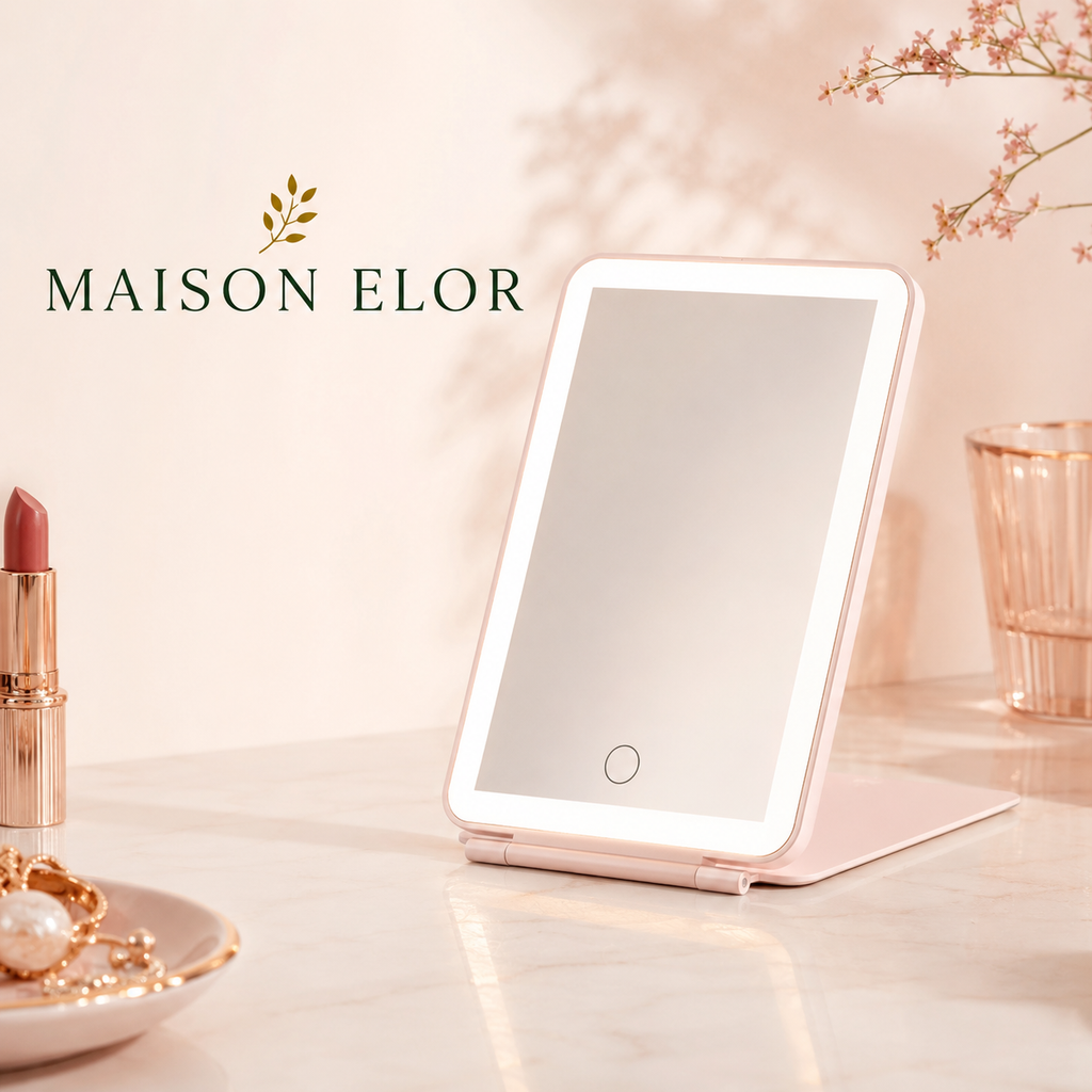 Miroir LED de Voyage Rose — Compagnon Beauté Nomade